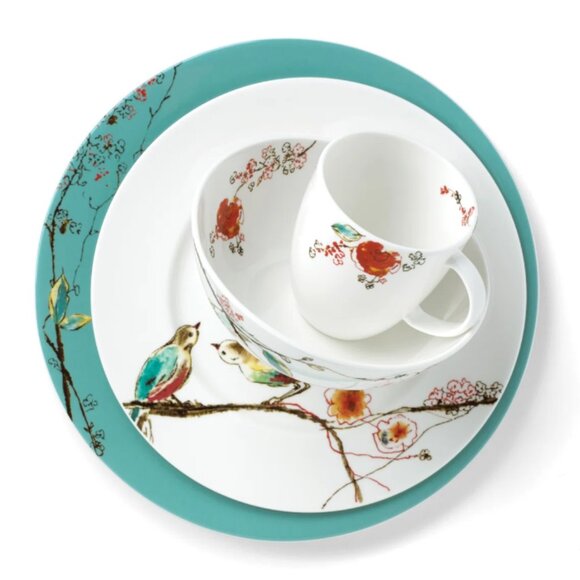 NEW Lenox Chirp White Porcelain 4 piece Serving Set - Picture 1 of 5